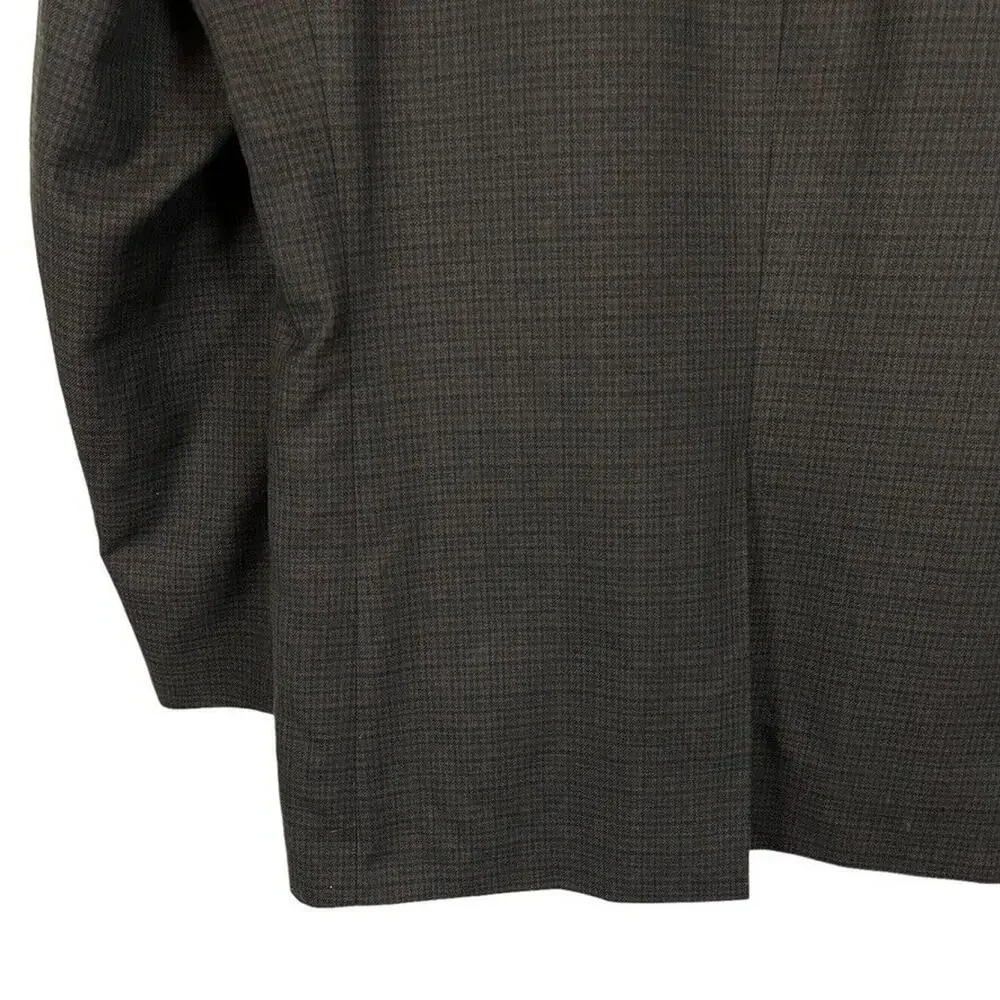 Chaps Mens Brown Plaid Suit Jacket Blazer Sport Coat 2 Button Business 42R